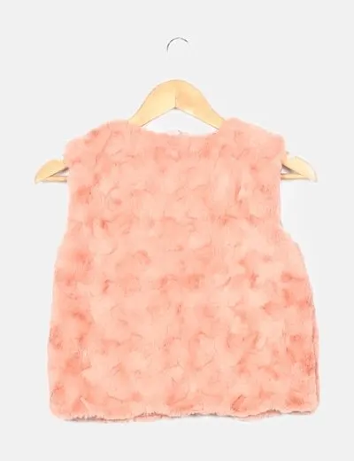 Code girls Chaleco rosa pelo sintético