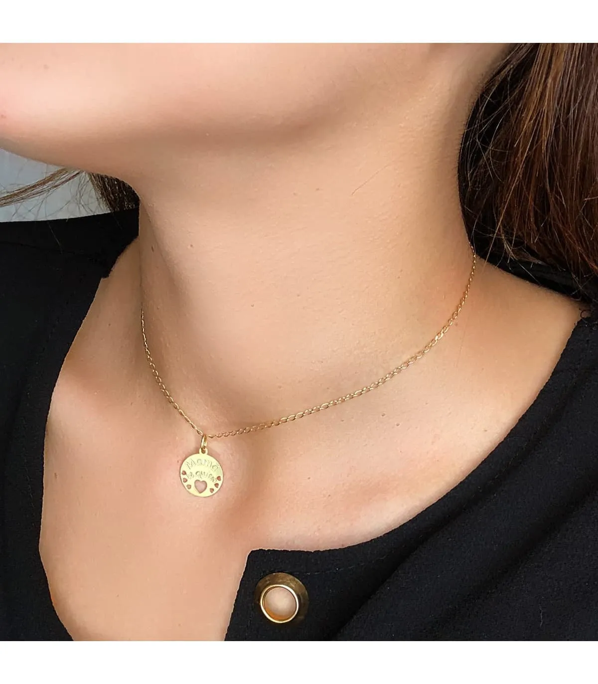 Colgante Chapa Oro 18K Mamá Te quiero