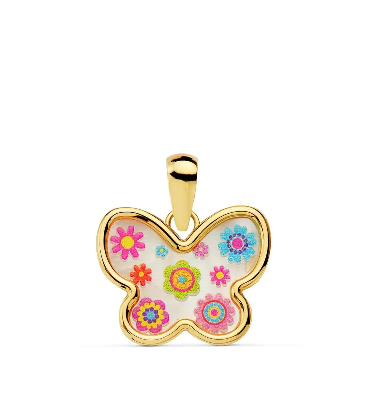 Colgante Niña Aloha Oro 18K Mariposa 14mm