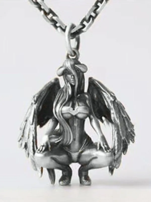 Collar con colgante de ángel del diablo para hombre
