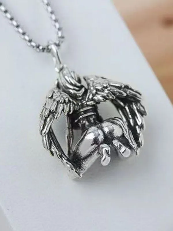 Collar con colgante de ángel del diablo para hombre