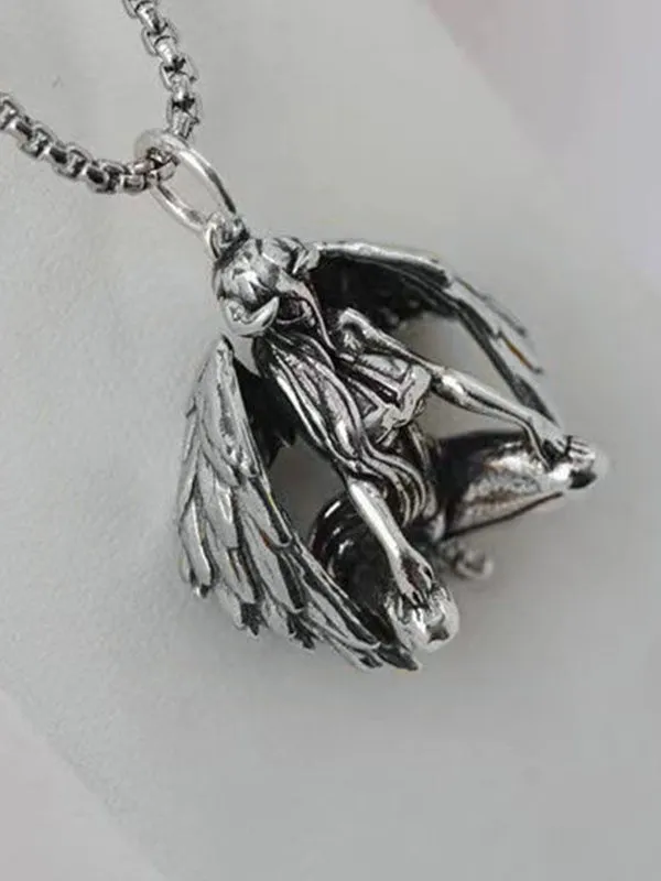 Collar con colgante de ángel del diablo para hombre