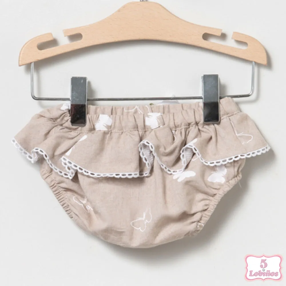 CONJUNTO BEBÉ NIÑA TOSTADO MARIPOSAS Coco Acqua