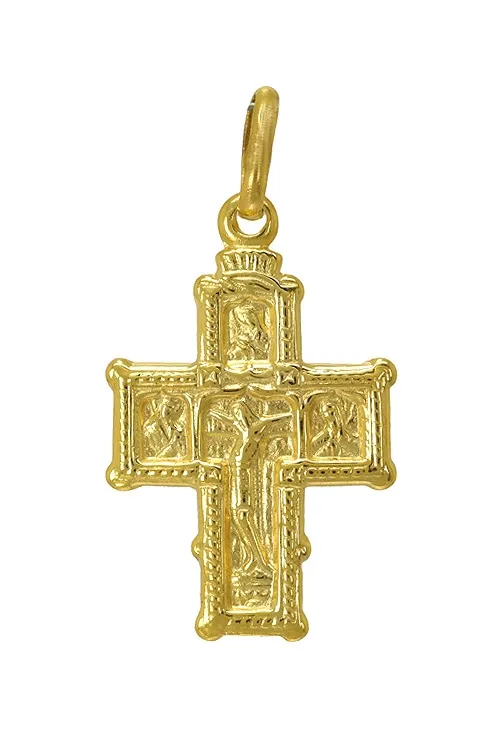 Cruz oro amarillo 9 Kt bizantina 045_9K23004