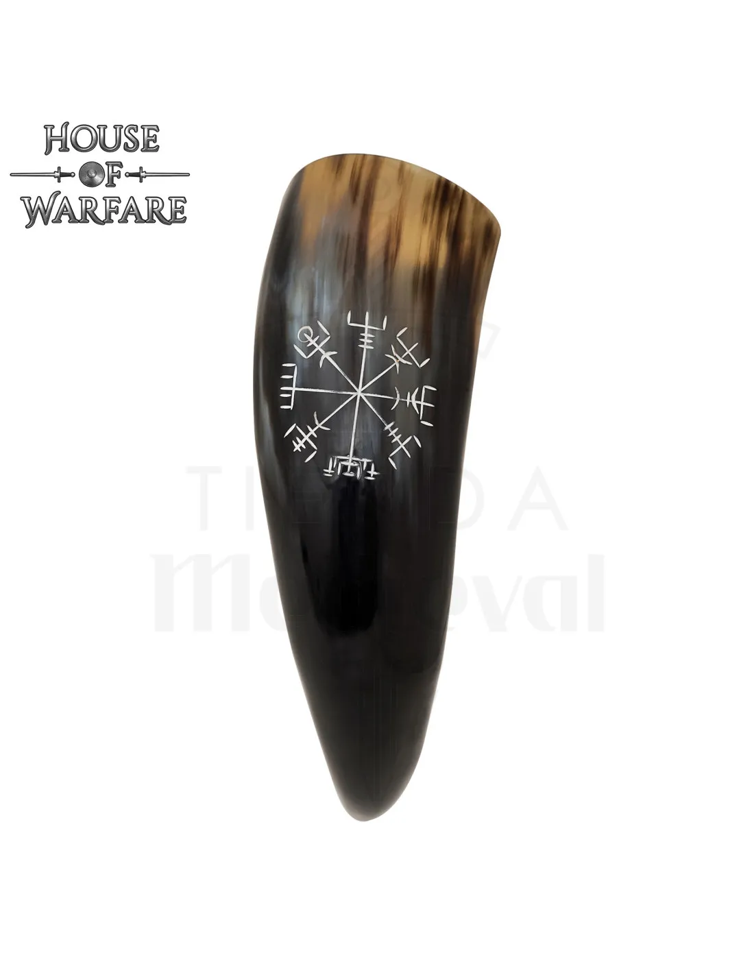 Cuerno para beber modelo Vegvisir hecho a mano