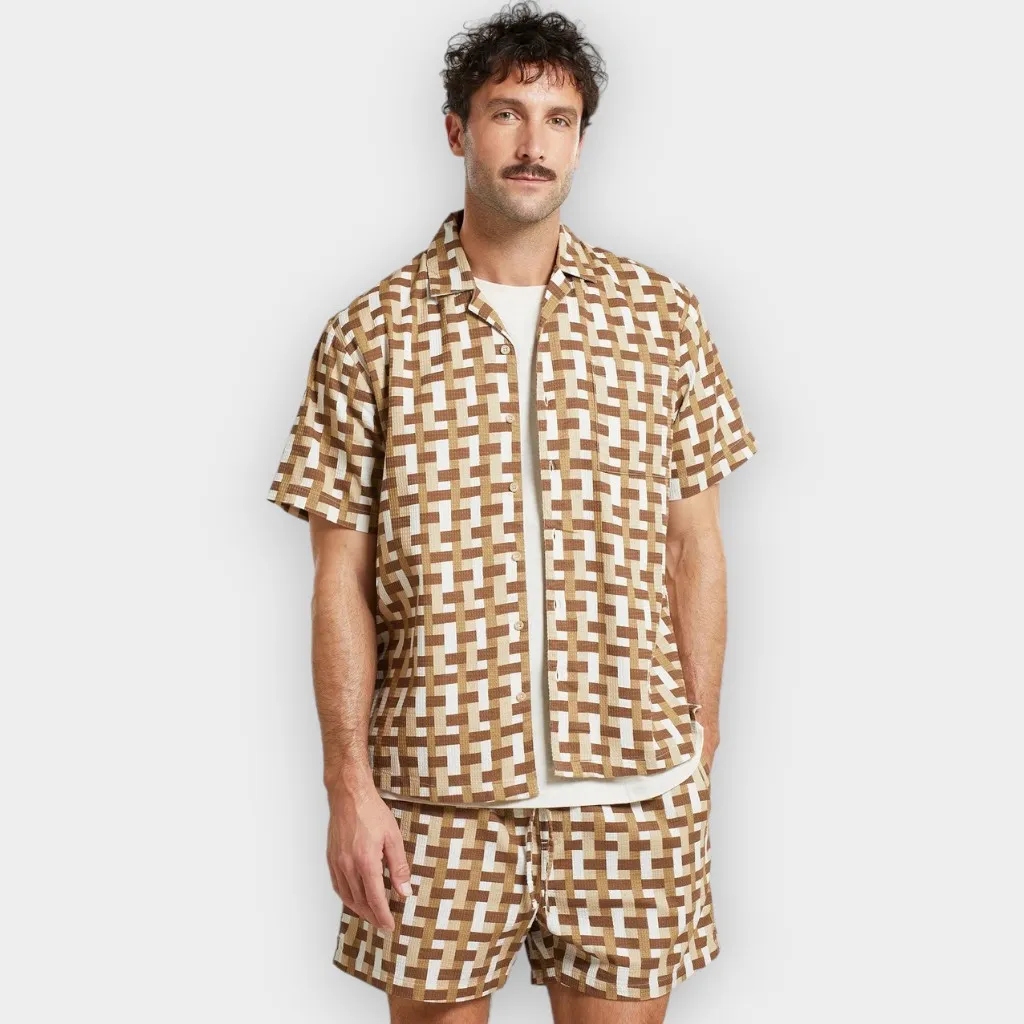 Dedicated – Camisa Marstrand square weave oat white