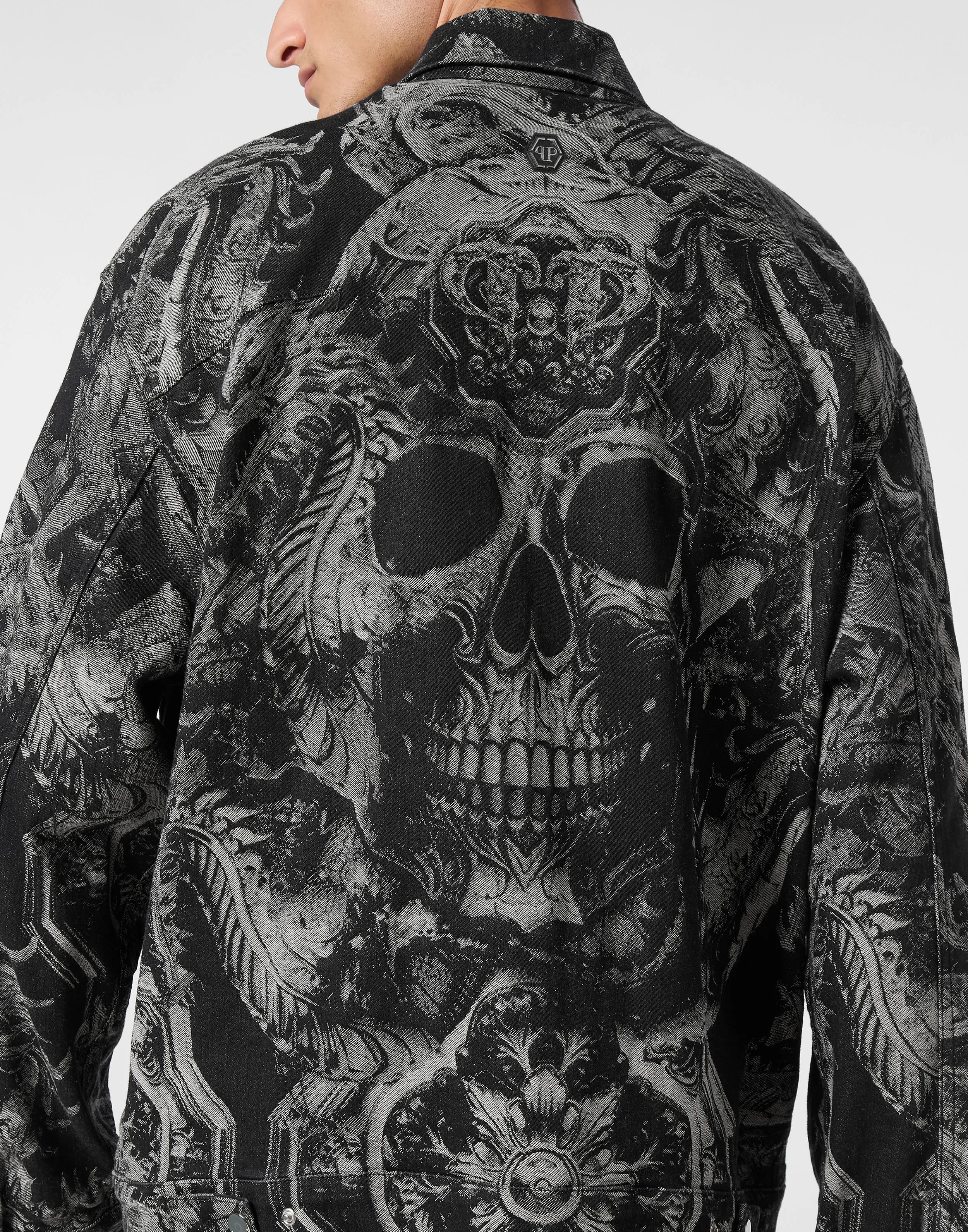 Denim Oversize Jacket Dragon Skull