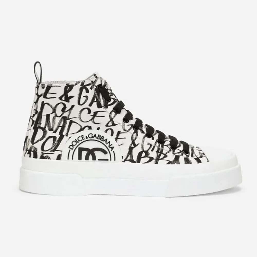 Dolce Gabbana Zapatillas de deporte unisex Portofino Light de lona D&G con estampado del logotipo DG