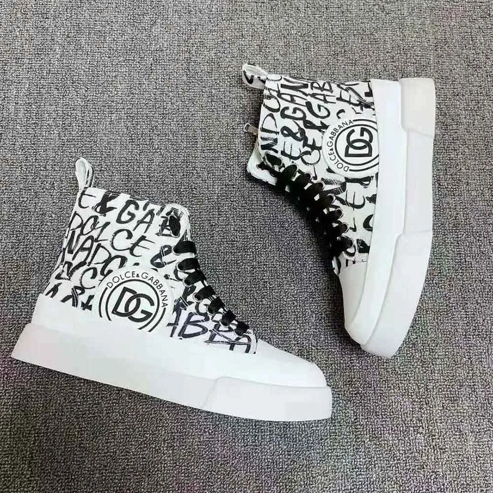 Dolce Gabbana Zapatillas de deporte unisex Portofino Light de lona D&G con estampado del logotipo DG