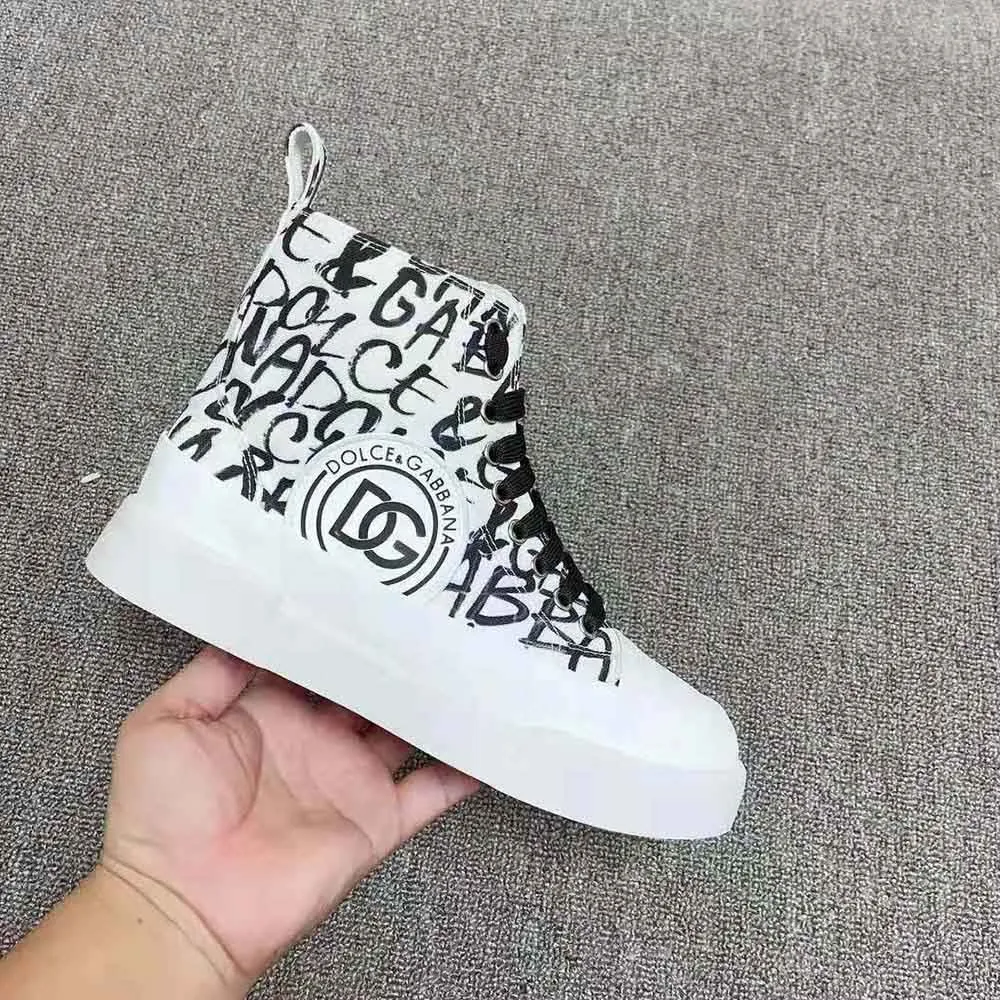 Dolce Gabbana Zapatillas de deporte unisex Portofino Light de lona D&G con estampado del logotipo DG