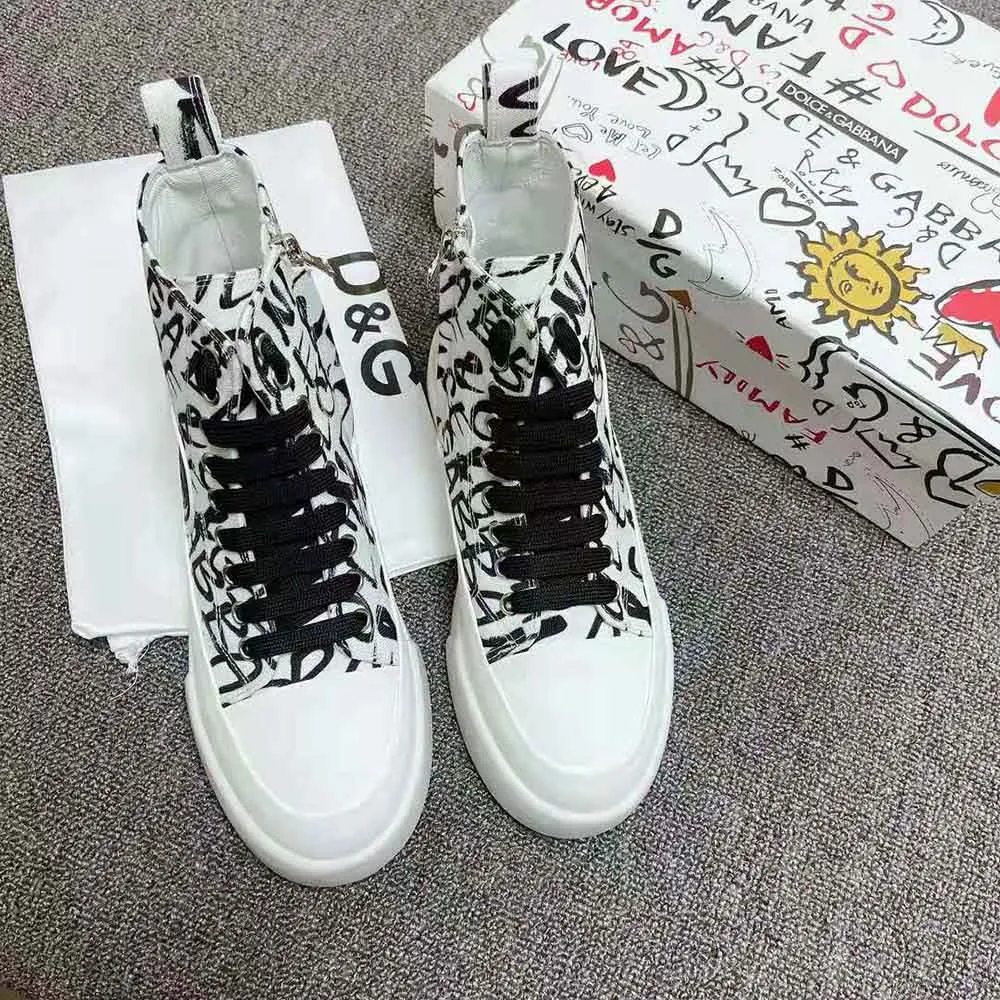 Dolce Gabbana Zapatillas de deporte unisex Portofino Light de lona D&G con estampado del logotipo DG