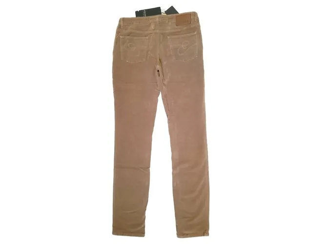 Escada Pantalones Beige Marrón claro Caramelo 