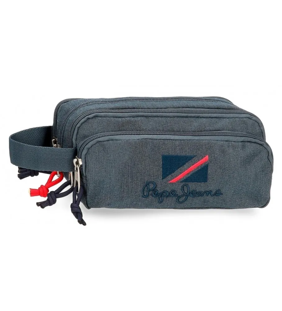 Estuche Pepe Jeans Kay cinco compartimentos azul oscuro