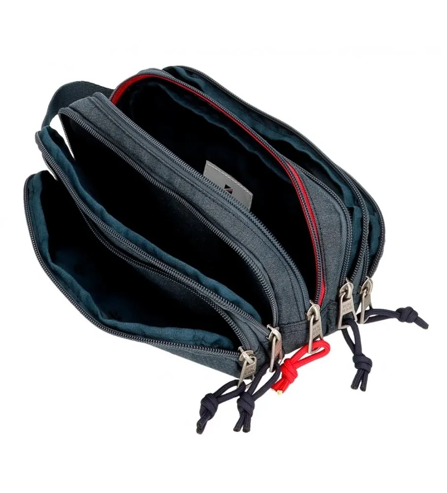 Estuche Pepe Jeans Kay cinco compartimentos azul oscuro
