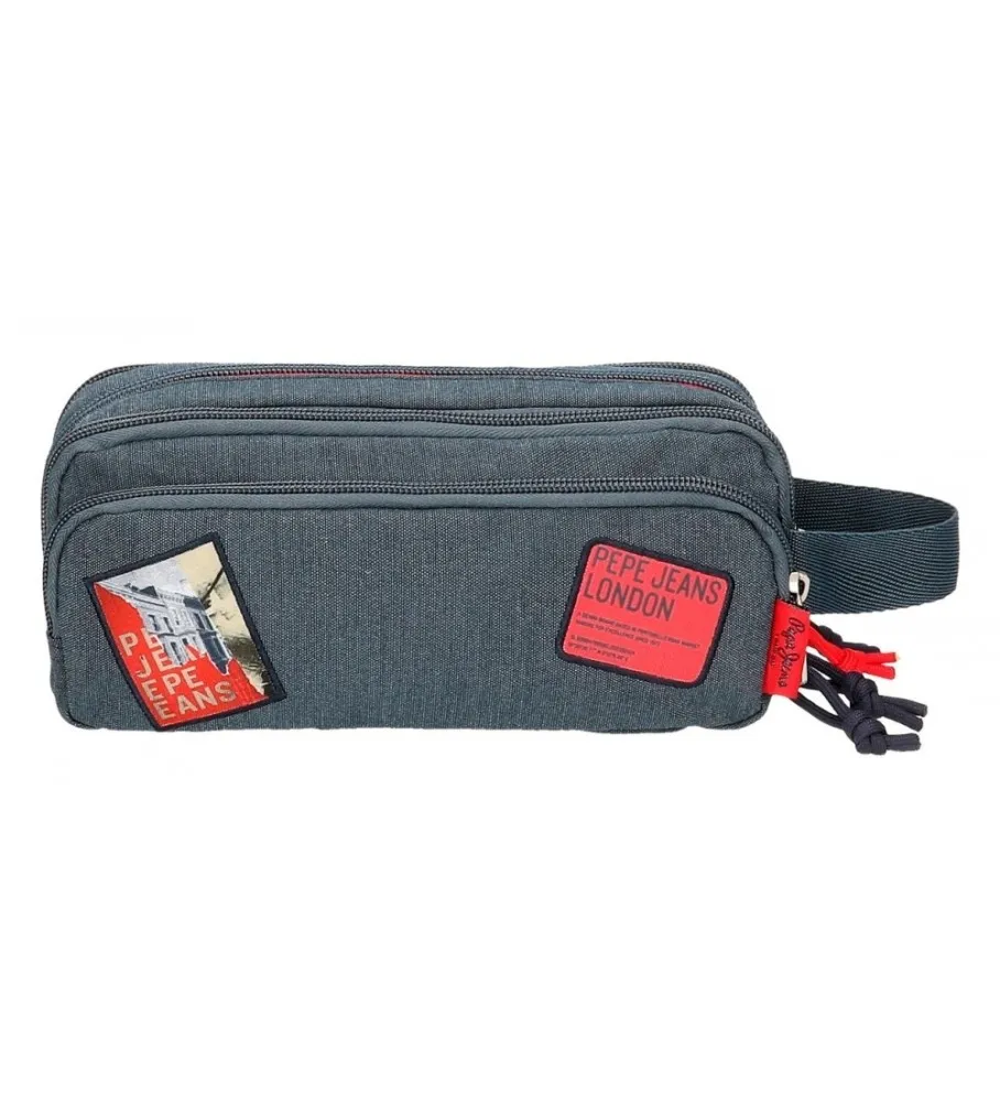 Estuche Pepe Jeans Kay cinco compartimentos azul oscuro