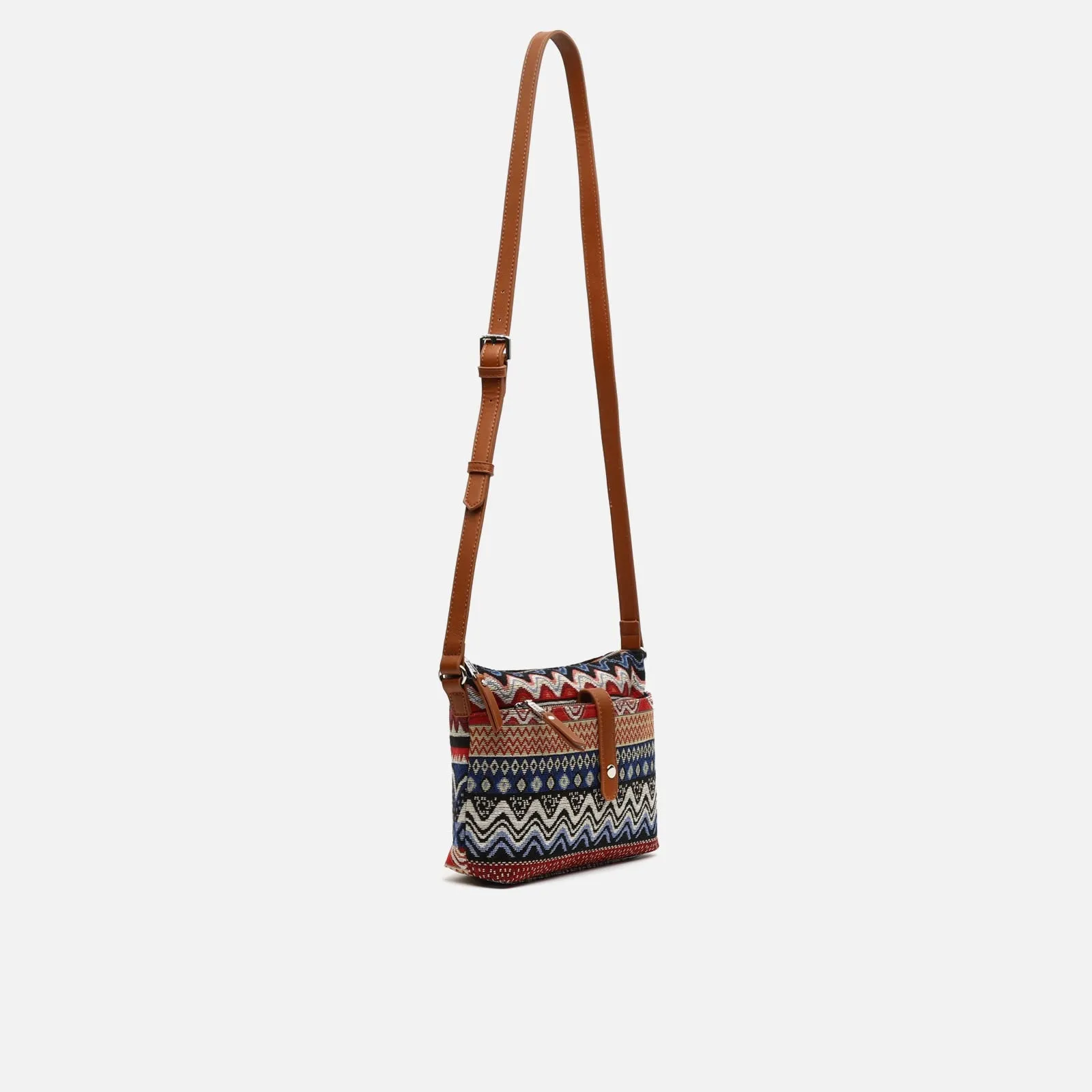 Eusebio bolso bandolera con estampado jacquard y neceser pequeo