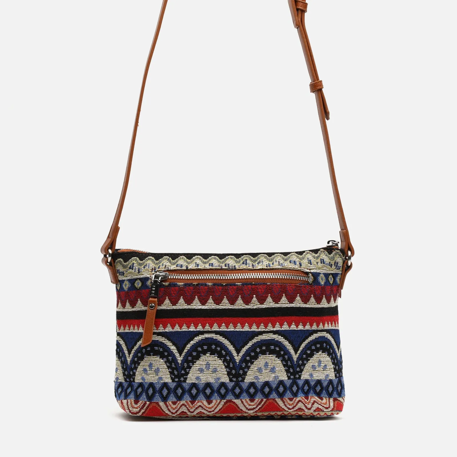 Eusebio bolso bandolera con estampado jacquard y neceser pequeo