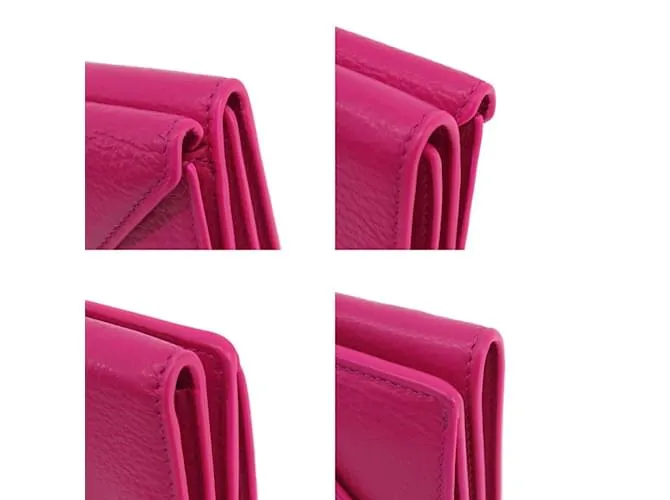 Everyday Billetera compacta de tres pliegues Balenciaga Rosa 