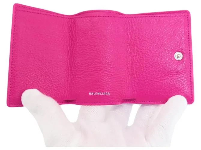 Everyday Billetera compacta de tres pliegues Balenciaga Rosa 