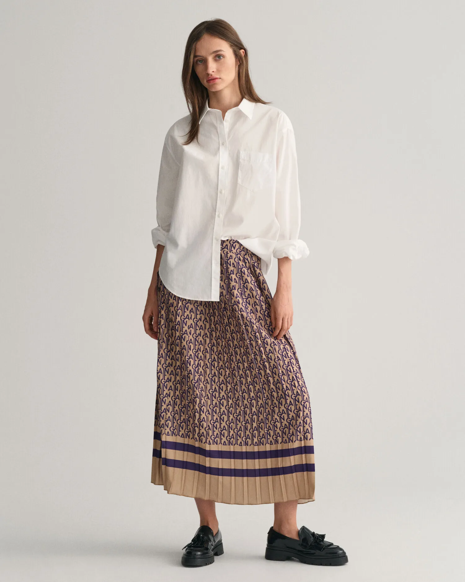 Falda plisada con estampado Monogram
