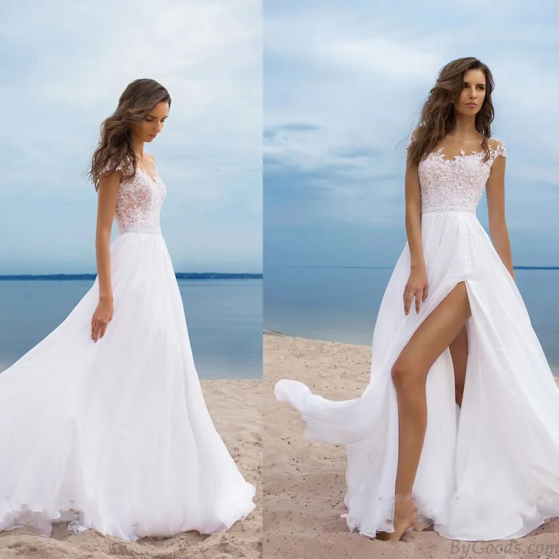 Fashion Lace Chiffon Prom Dress Slit Swing Skirt Bridesmaid Evening Party Maxi Dress