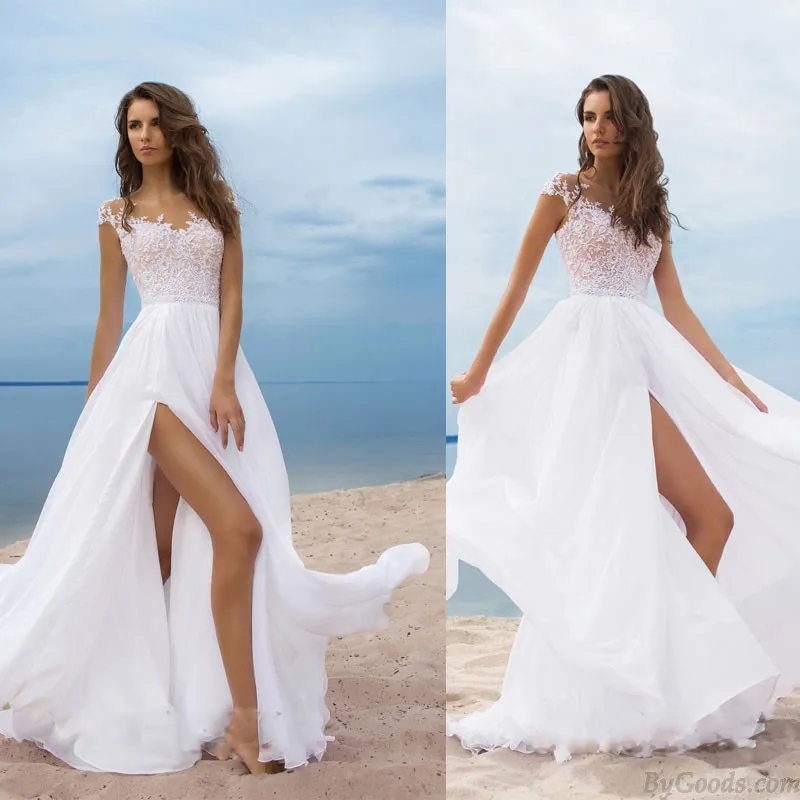 Fashion Lace Chiffon Prom Dress Slit Swing Skirt Bridesmaid Evening Party Maxi Dress