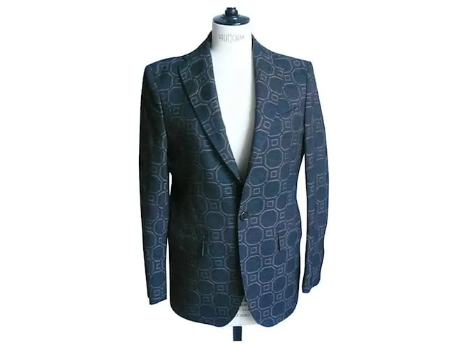 FENDI Chaqueta de lana marrón chocolate para hombre T46 ESO Marrón oscuro 
