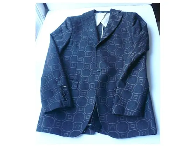 FENDI Chaqueta de lana marrón chocolate para hombre T46 ESO Marrón oscuro 