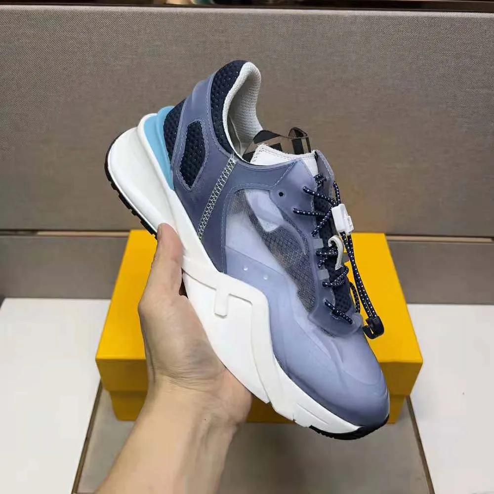 Fendi Hombre Flow Zapatillas Bajas De Nylon Azul Claro