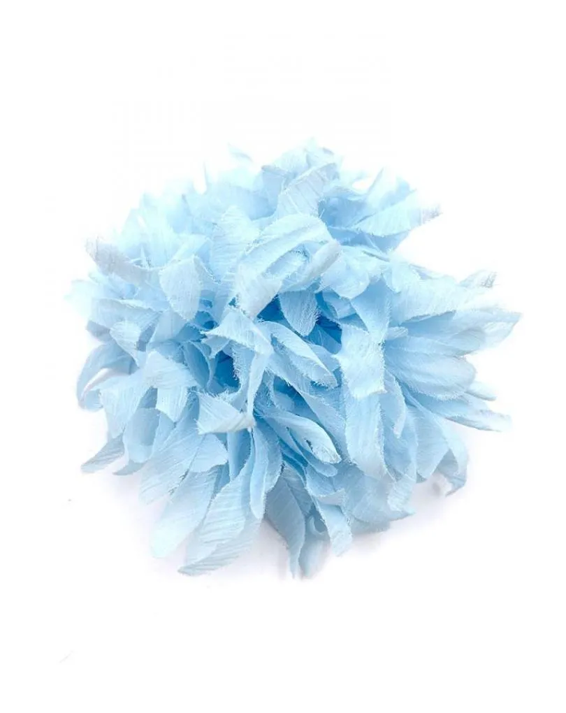 FLORES AZULES CELESTE MODA PARA MUJER CON BROCHE PARA TELA O PELO