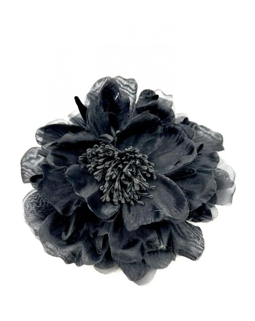 FLORES NEGRAS DE MODA PARA MUJER ESPECIAL BODA BAUTIZO Y COMUNION