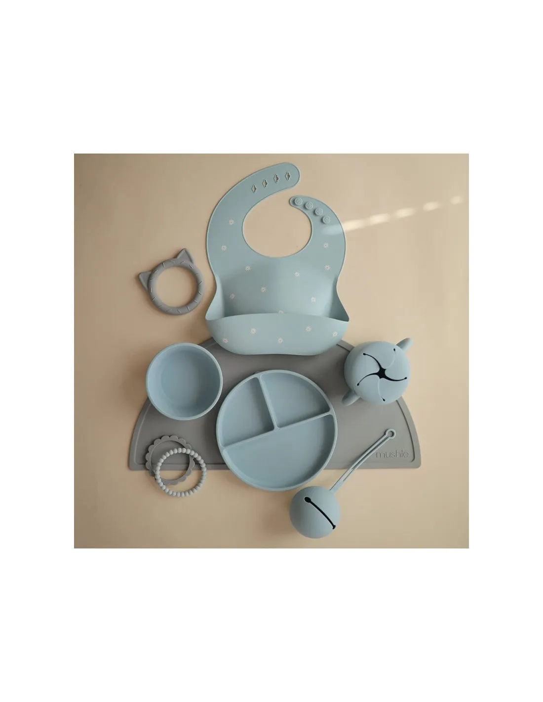 Funda chupete Mushie Solid Powder Blue