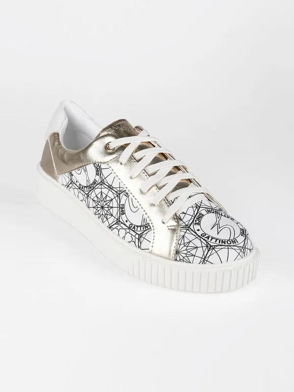 Gattinoni Zapatillas con cordones estampadas