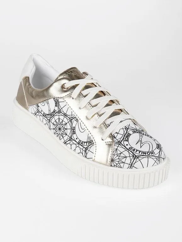 Gattinoni Zapatillas con cordones estampadas
