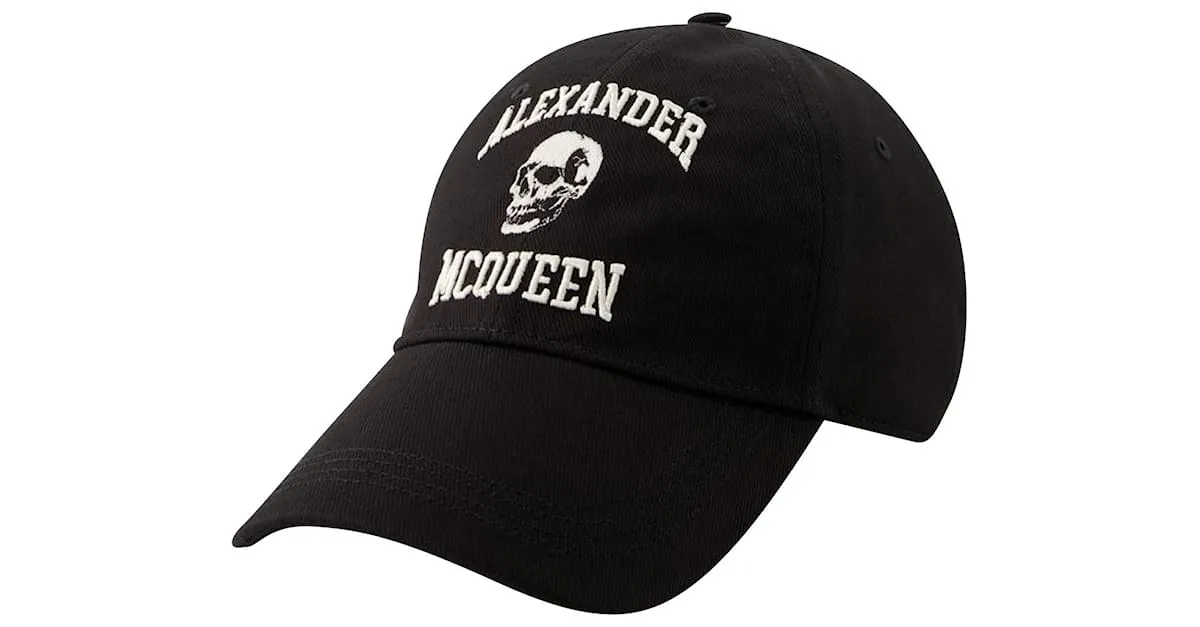 GORRA VARSITY SKULL  ALEXANDER MCQUEEN  ALGODóN  NEGRO/MARFIL 