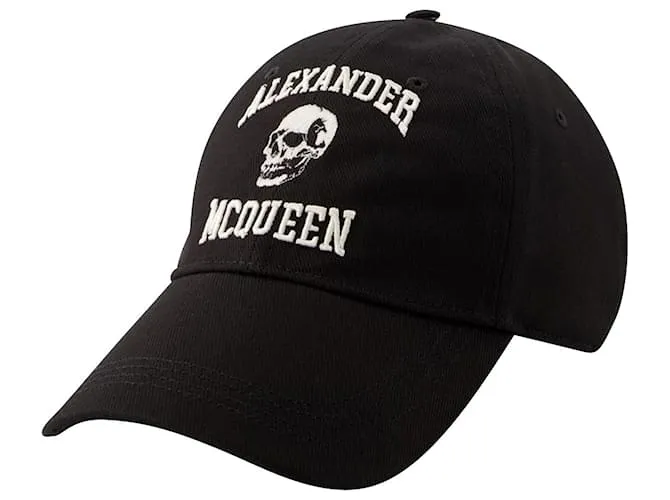 GORRA VARSITY SKULL  ALEXANDER MCQUEEN  ALGODóN  NEGRO/MARFIL 