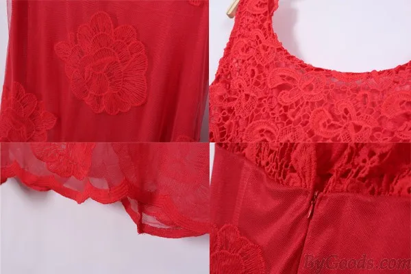Graceful Red Lace Halter Sexy Party Dress