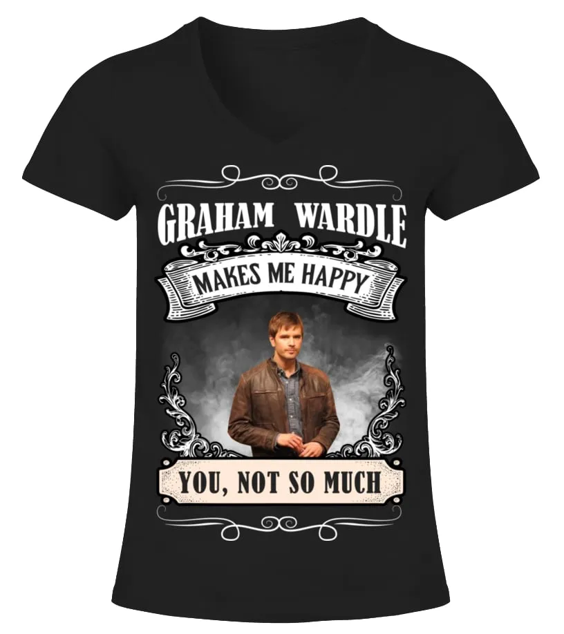 GRAHAM WARDLE MAKES ME HAPPY VNECK TSHIRT WOMAN