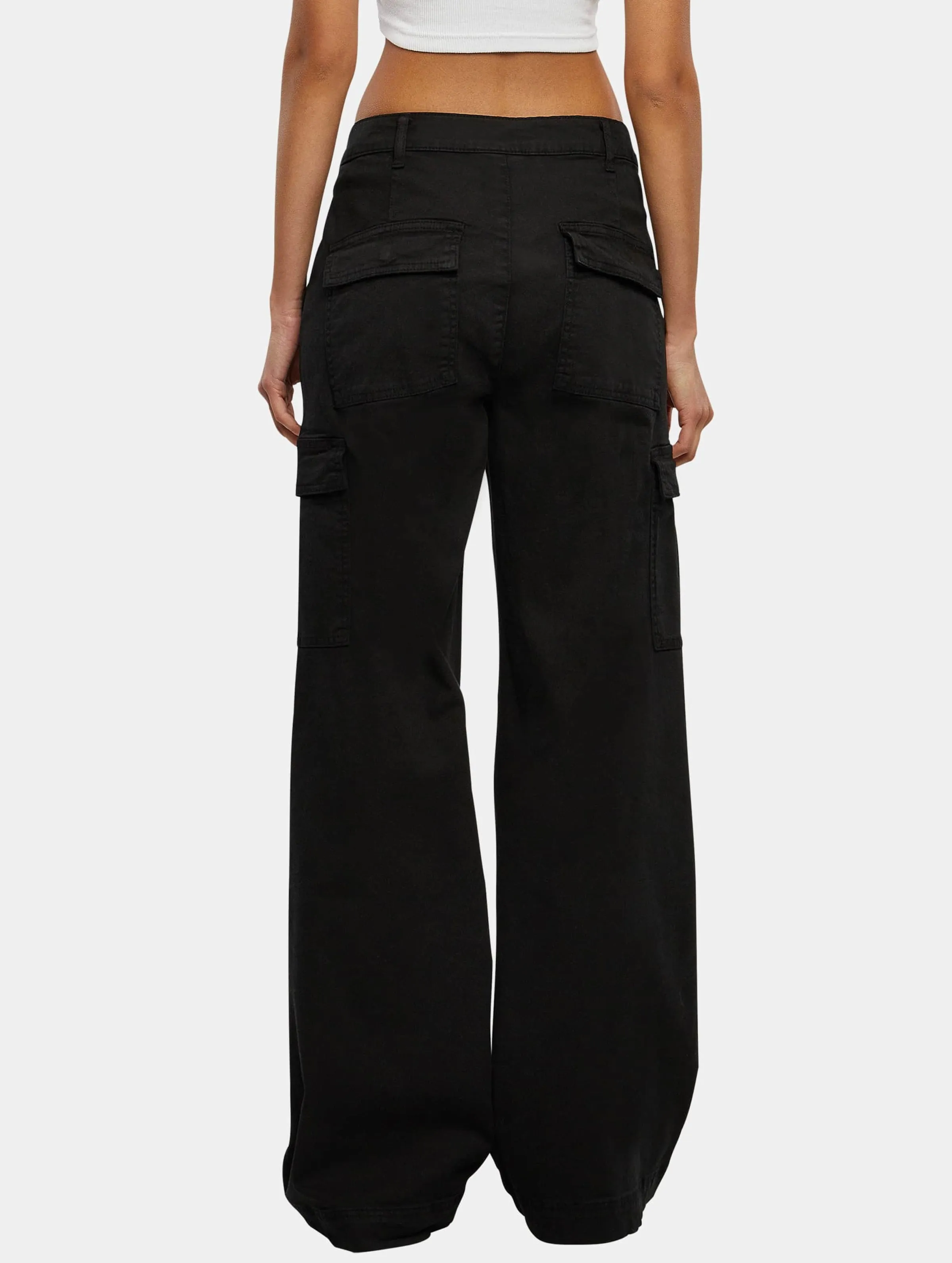 High Waist Wide Leg Twill