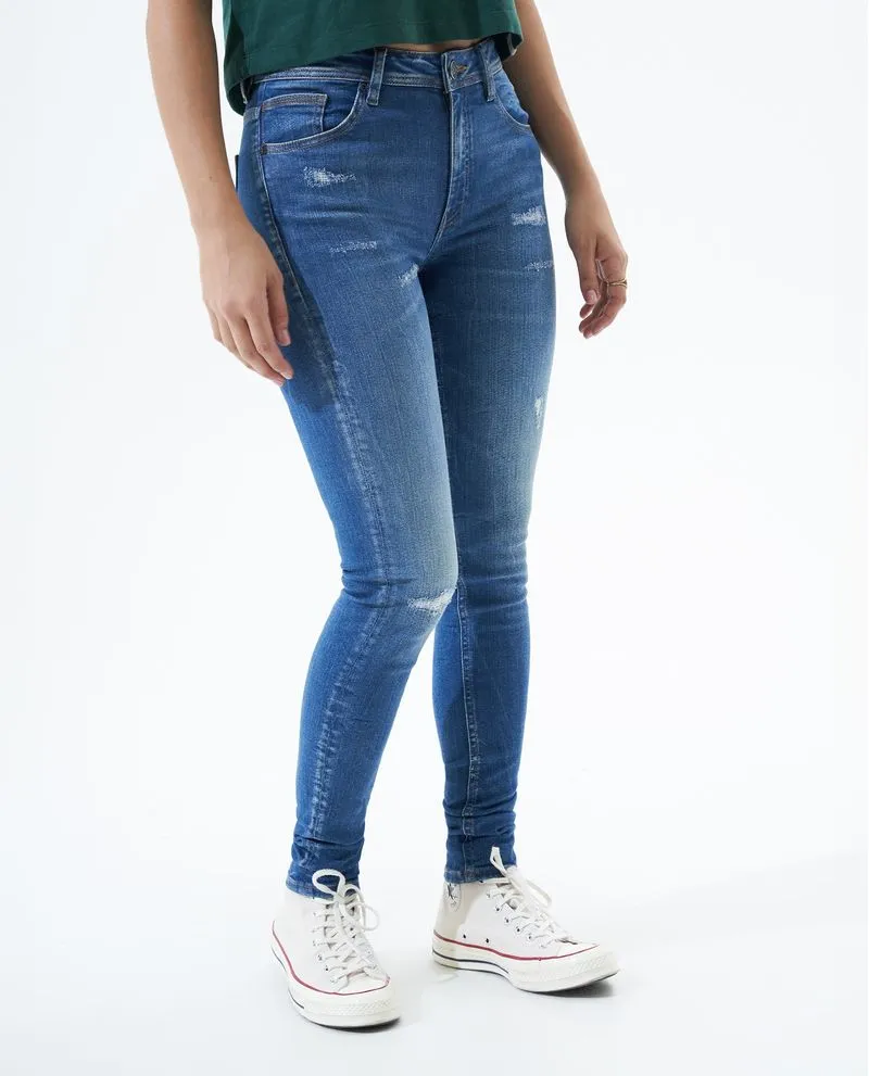 Jean Jegging fit tiro medio para mujer