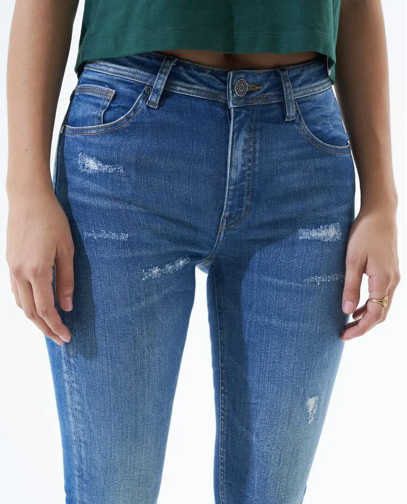 Jean Jegging fit tiro medio para mujer