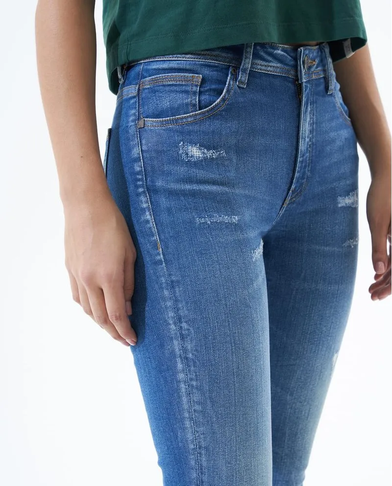Jean Jegging fit tiro medio para mujer