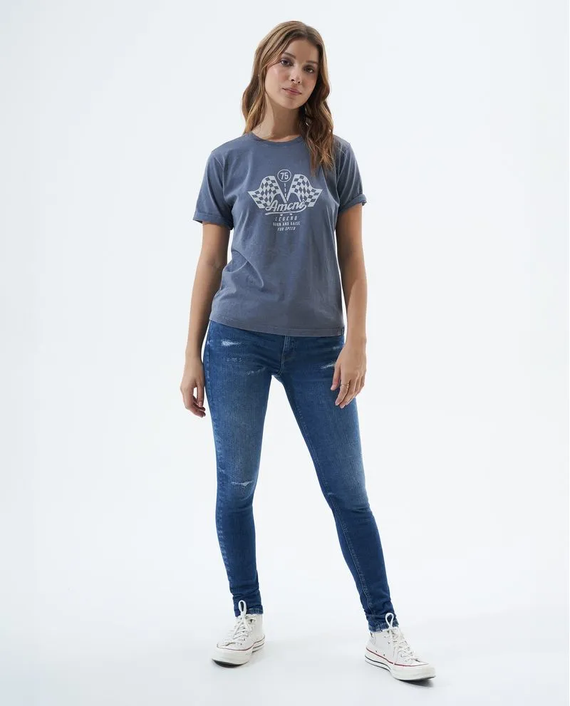 Jean Jegging fit tono medio para mujer