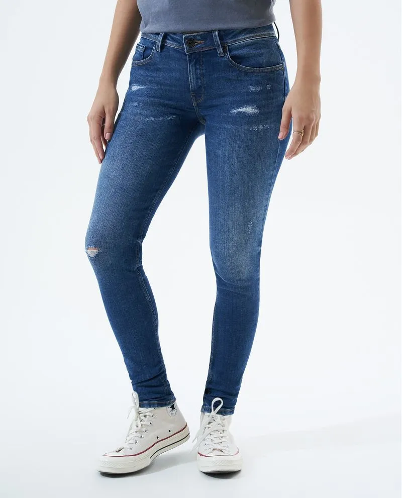 Jean Jegging fit tono medio para mujer