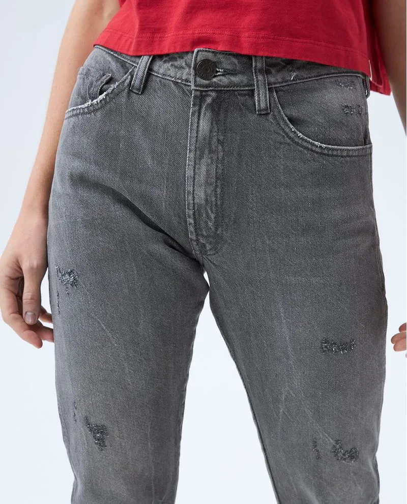Jean Mom fit gris para mujer