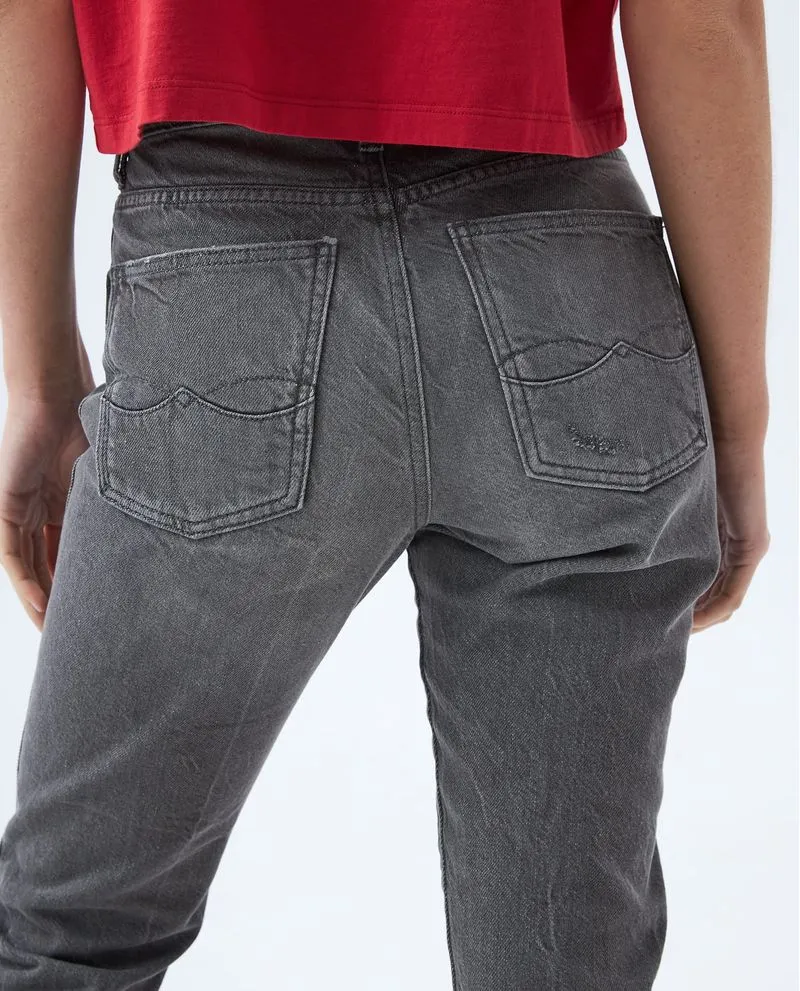 Jean Mom fit gris para mujer