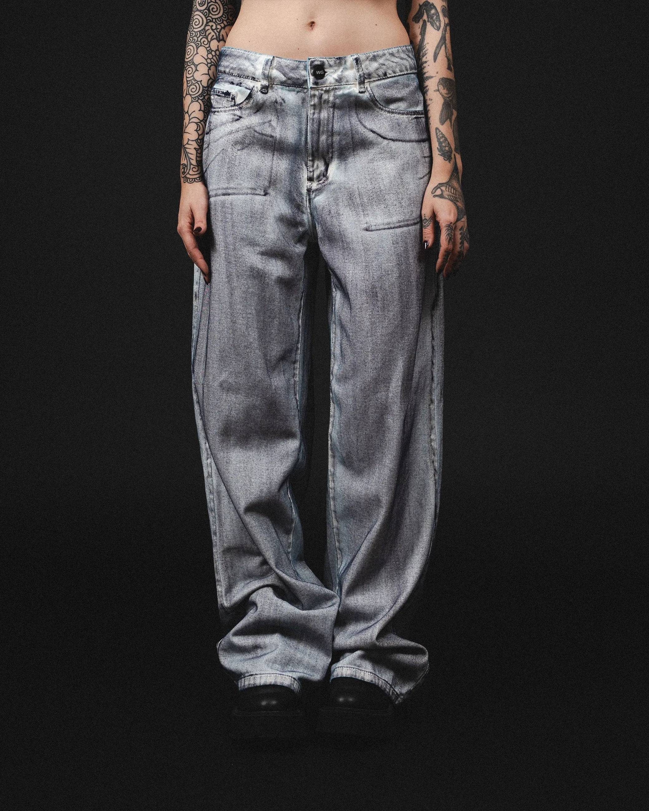 JEAN RECTO MUJER  777 BLANCO EFECTO NEGRO
