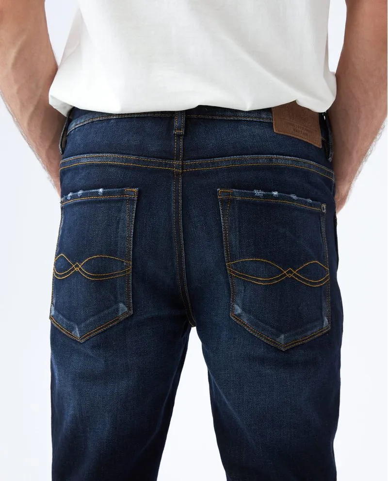 Jean Skinny con mini desgastes para hombre