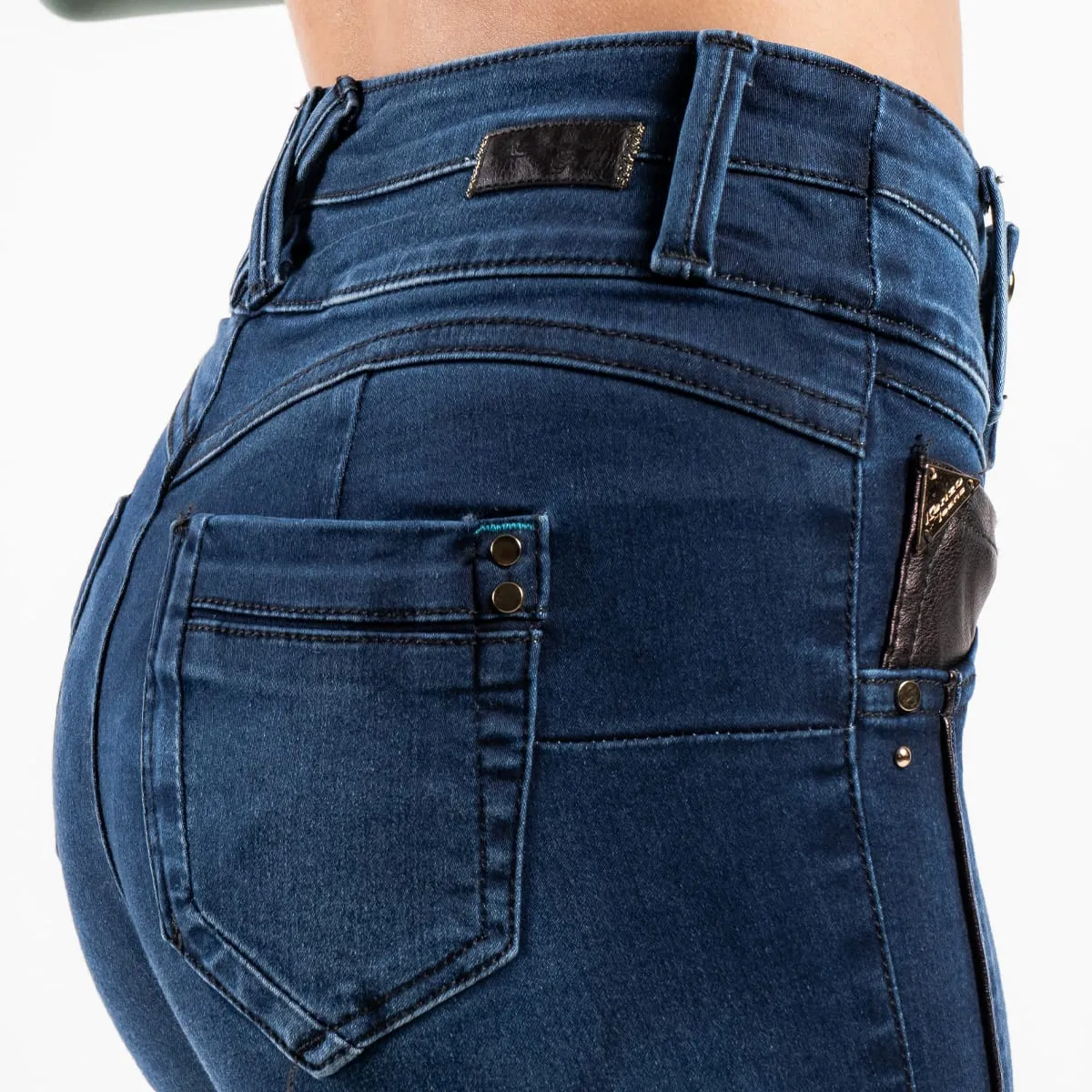 Jean Skinny Tiro Alto Gold Steel