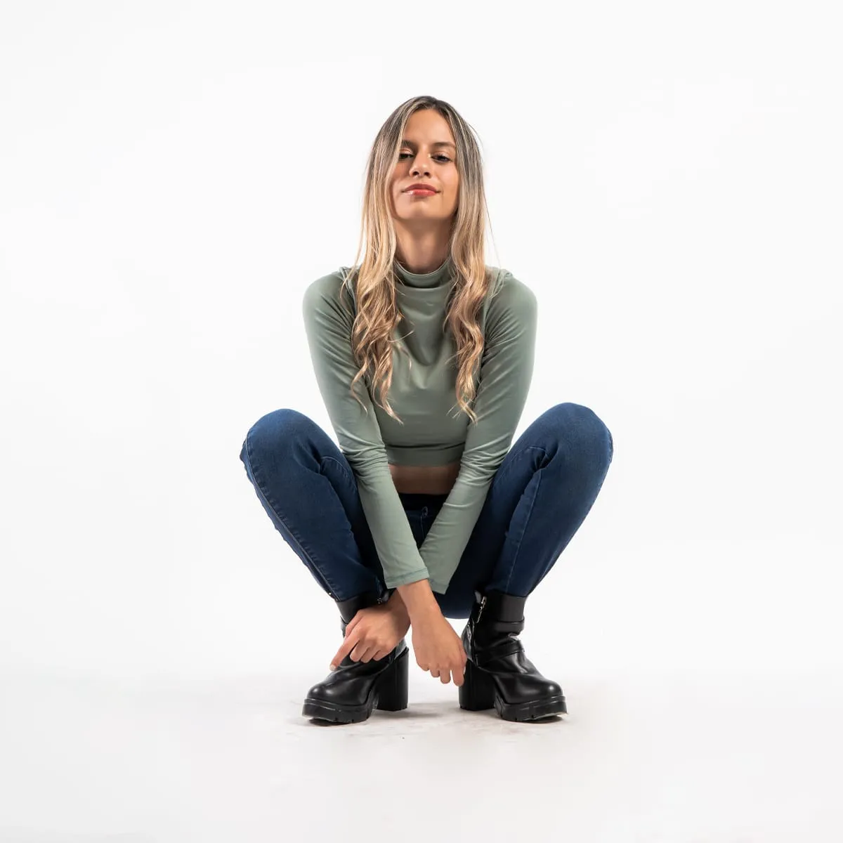 Jean Skinny Tiro Alto Gold Steel
